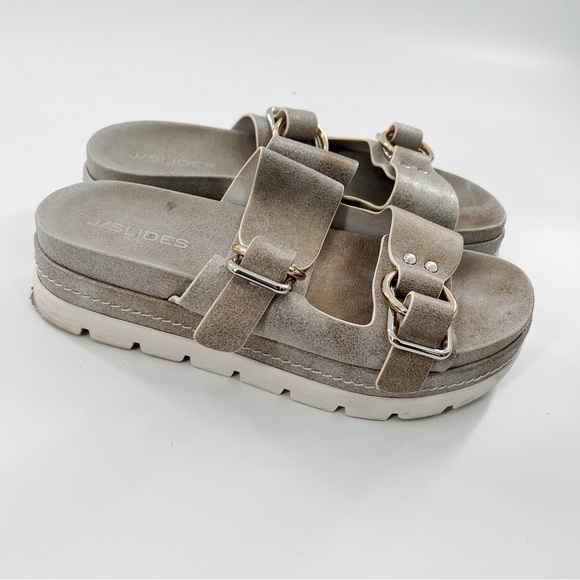 J slides platform double strap sandals - Picture 2 of 7
